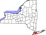 Map of New York showing Nassau County - Click on map for a greater detail.
