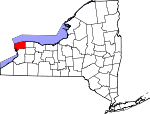 Map of New York showing Niagara County - Click on map for a greater detail.