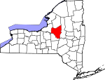 Map of New York showing Oneida County - Click on map for a greater detail.