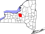 Map of New York showing Onondaga County - Click on map for a greater detail.