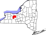 Map of New York showing Ontario County - Click on map for a greater detail.