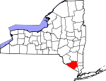 Map of New York showing Orange County - Click on map for a greater detail.