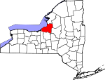 Map of New York showing Oswego County - Click on map for a greater detail.