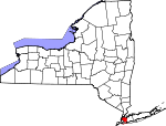 Map of New York showing Queens County - Click on map for a greater detail.