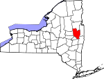 Map of New York showing Saratoga County - Click on map for a greater detail.