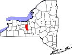 Map of New York showing Seneca County - Click on map for a greater detail.