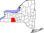 Map of New York showing Steuben County - Click on map for a greater detail.