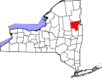 Map of New York showing Warren County - Click on map for a greater detail.