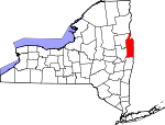 Map of New York showing Washington County - Click on map for a greater detail.