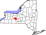 Map of New York showing Yates County - Click on map for a greater detail.