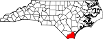 Map of North Carolina showing Brunswick County - Click on map for a greater detail.