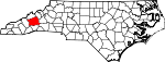 Map of North Carolina showing Buncombe County - Click on map for a greater detail.