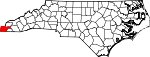 Map of North Carolina showing Cherokee County - Click on map for a greater detail.