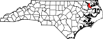 Map of North Carolina showing Chowan County - Click on map for a greater detail.