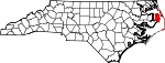 Map of North Carolina showing Dare County - Click on map for a greater detail.