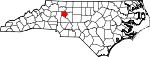 Map of North Carolina showing Davie County - Click on map for a greater detail.
