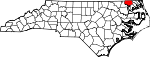 Map of North Carolina showing Gates County - Click on map for a greater detail.