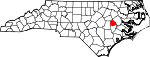 Map of North Carolina showing Greene County - Click on map for a greater detail.
