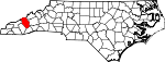 Map of North Carolina showing Haywood County - Click on map for a greater detail.