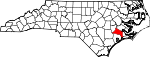Map of North Carolina showing Jones County - Click on map for a greater detail.