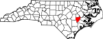 Map of North Carolina showing Lenoir County - Click on map for a greater detail.