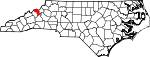 Map of North Carolina showing Mitchell County - Click on map for a greater detail.