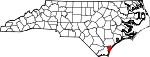 Map of North Carolina showing New Hanover County - Click on map for a greater detail.