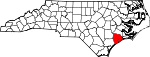 Map of North Carolina showing Onslow County - Click on map for a greater detail.