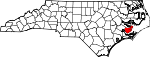 Map of North Carolina showing Pamlico County - Click on map for a greater detail.