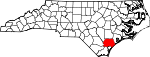 Map of North Carolina showing Pender County - Click on map for a greater detail.