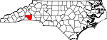 Map of North Carolina showing Rutherford County - Click on map for a greater detail.