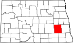 Map of North Dakota showing Barnes County - Click on map for a greater detail.