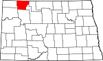 Map of North Dakota showing Burke County - Click on map for a greater detail.