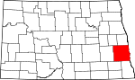 Map of North Dakota showing Cass County - Click on map for a greater detail.
