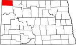 Map of North Dakota showing Divide County - Click on map for a greater detail.