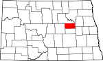Map of North Dakota showing Eddy County - Click on map for a greater detail.