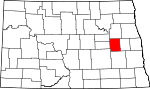 Map of North Dakota showing Griggs County - Click on map for a greater detail.