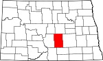 Map of North Dakota showing Kidder County - Click on map for a greater detail.