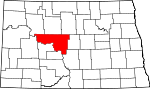 Map of North Dakota showing McLean County - Click on map for a greater detail.