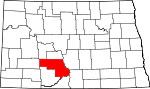 Map of North Dakota showing Morton County - Click on map for a greater detail.