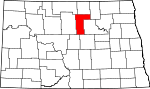 Map of North Dakota showing Pierce County - Click on map for a greater detail.