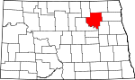 Map of North Dakota showing Ramsey County - Click on map for a greater detail.