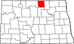 Map of North Dakota showing Rolette County - Click on map for a greater detail.