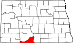 Map of North Dakota showing Sioux County - Click on map for a greater detail.