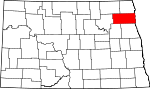 Map of North Dakota showing Walsh County - Click on map for a greater detail.