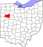 Map of Ohio showing Allen County - Click on map for a greater detail.
