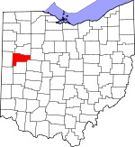 Map of Ohio showing Auglaize County - Click on map for a greater detail.