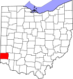Map of Ohio showing Butler County - Click on map for a greater detail.