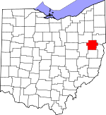 Map of Ohio showing Carroll County - Click on map for a greater detail.