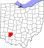 Map of Ohio showing Clinton County - Click on map for a greater detail.